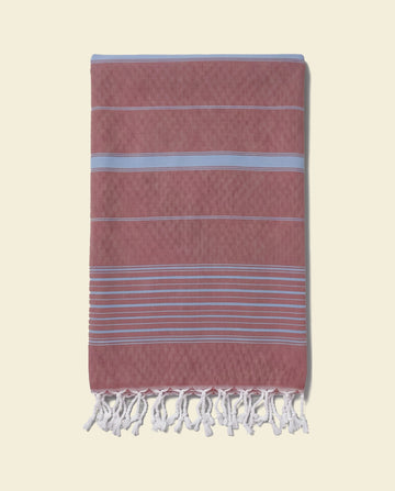 2 kleuren hamamdoek bordeaux/blauw
