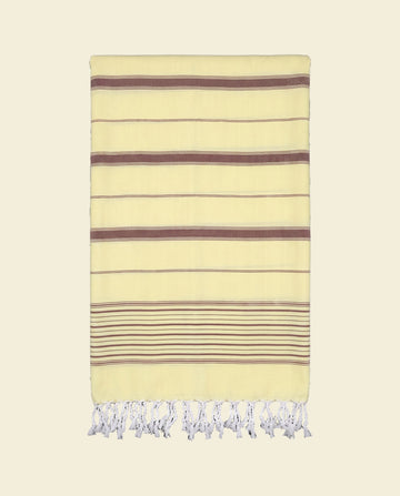 2 kleuren hamamdoek citroen/chocolade