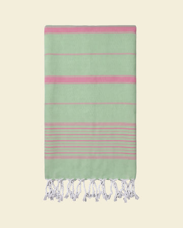 2 kleuren hamamdoek pistache/tulp