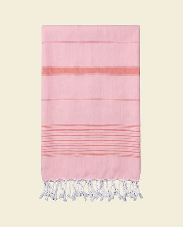 2 kleuren hamamdoek poederroze/koraal