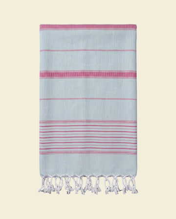 2 kleuren hamamdoek zeegroen/cerise