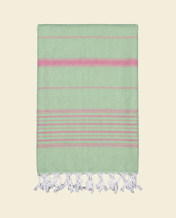 2 kleuren XXL hamamdoek pistache/tulp