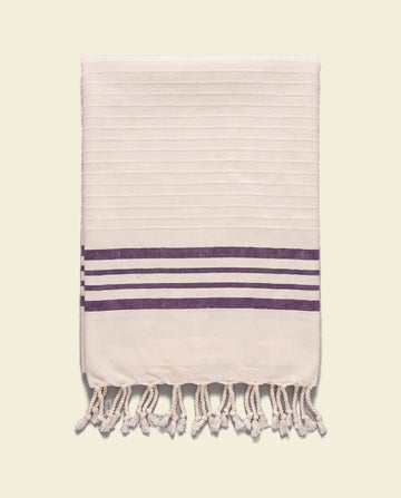 gastendoek Krem Sultan natural/dark-purple