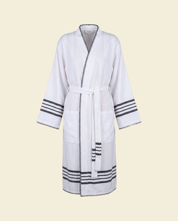 hamam badjas Krem Sultan kimono white black