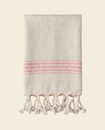 hamam gastendoek linnen zuurstokroze