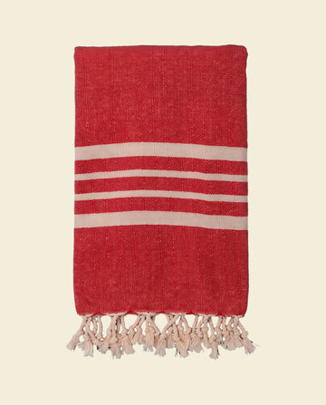 hamamdoek Krem Sultan XXL red