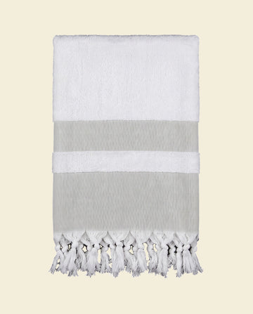 hamamdoek met badstof grijsbeige