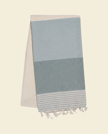 Hamamdoek Sultan Bicolore XL - light-blue/almond-green