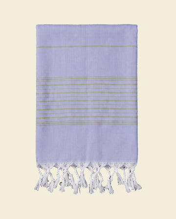 hammamhanddoek dun lavendel/mosgroen