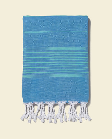 hammamhanddoek dun oceaanblauw/jade