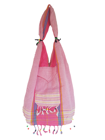 Kikoy beach bag pink