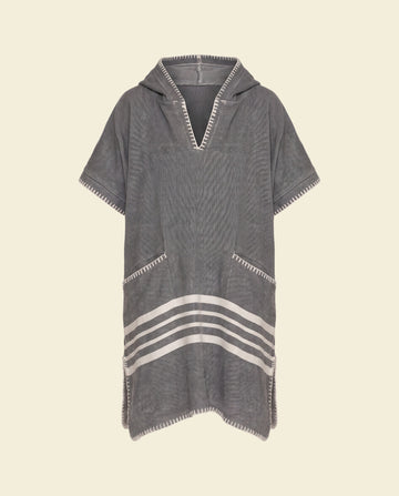 kinder strandponcho dark-grey