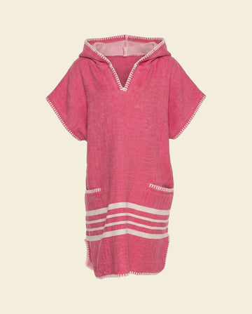 kinder strandponcho hamam fuchsia