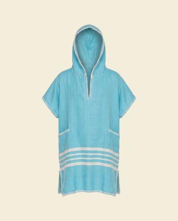 kinder strandponcho hamam turquoise
