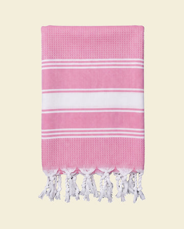 kleine hamamdoek honingraat sorbetroze