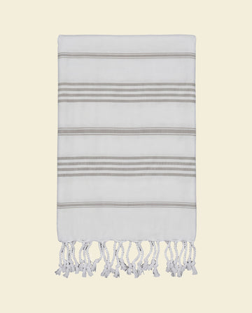 kleine hamamdoek Leyla white taupe