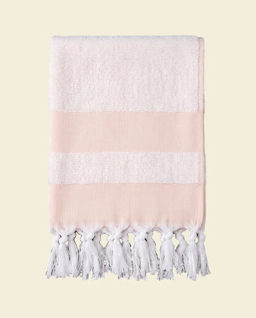 kleine hamamdoek met badstof perzik