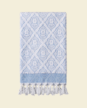 luxe badhanddoek Bloem mediteraanblauw