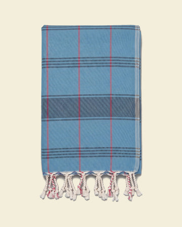 organic hamamdoek biokatoen oceaanblauw
