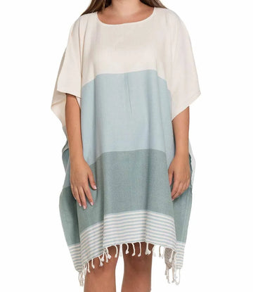strand en sauna tuniek Sultan light-blue/almond-green