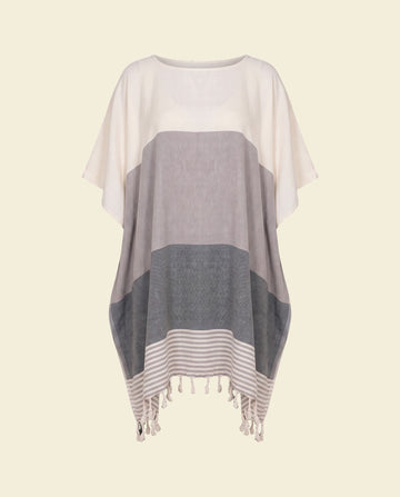 strand en sauna tuniek Sultan light-grey/dark-grey