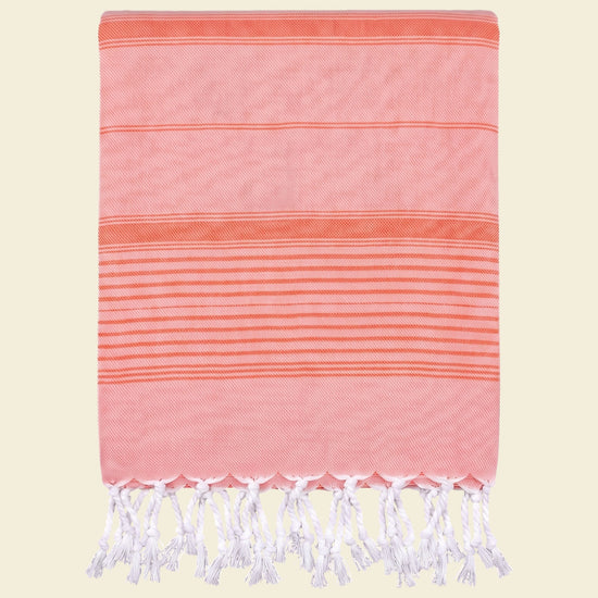 2 kleuren hamamdoek donkerperzik/mandarijn - op kleur