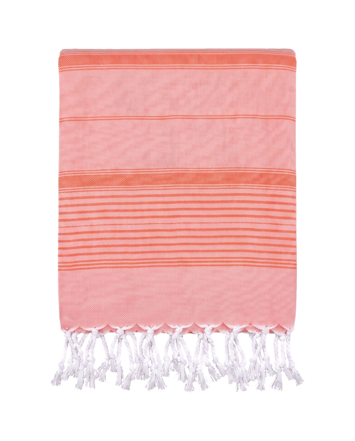 2 kleuren hamamdoek donkerperzik/mandarijn - vrijstaand