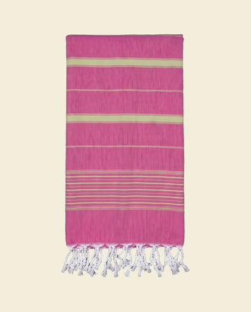 2 kleuren hamamdoek fuchsia/linde