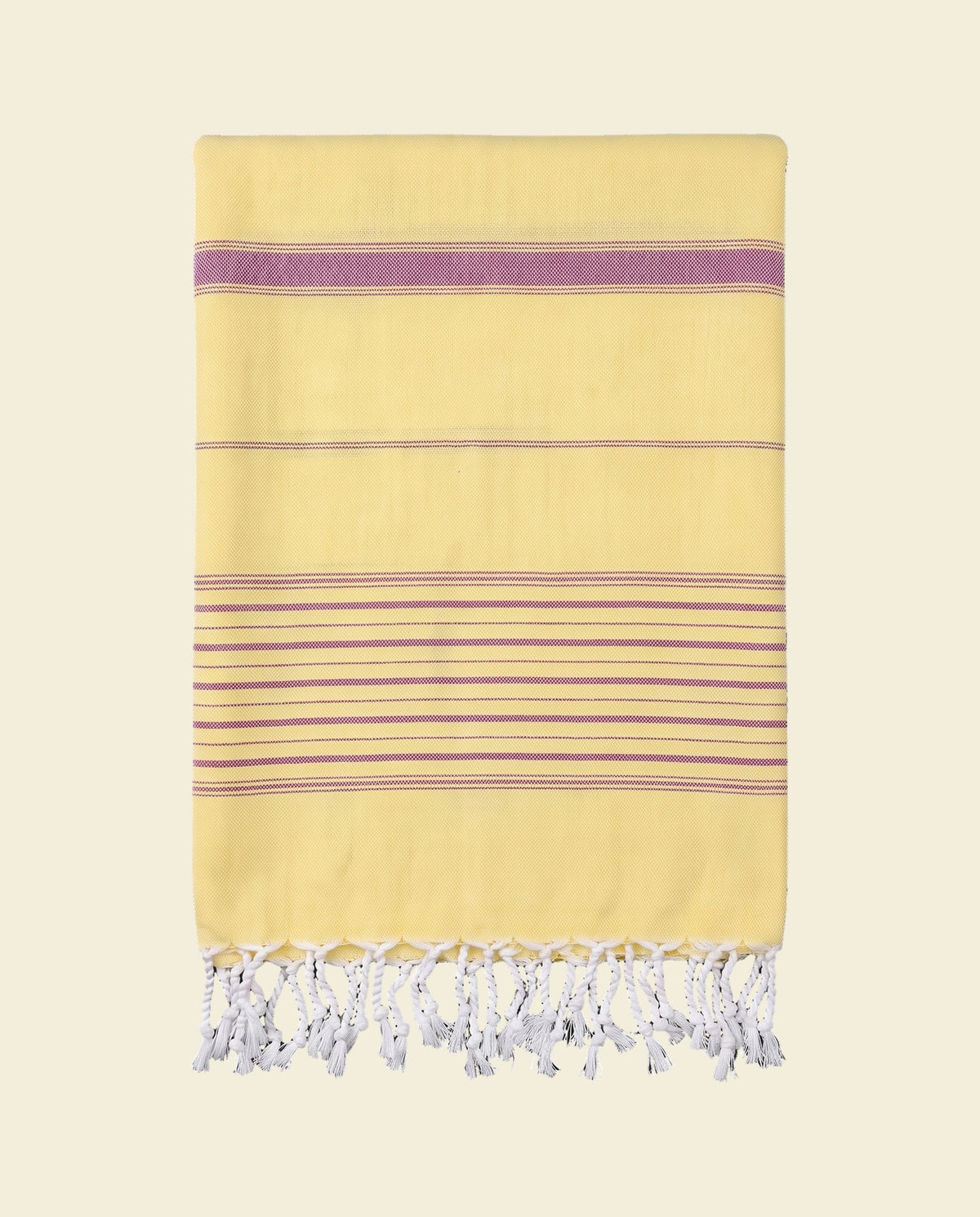 2 kleuren hamamdoek geel/framboos - op kleur
