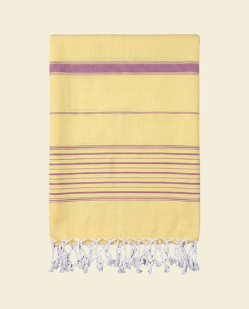 2 kleuren hamamdoek geel/framboos
