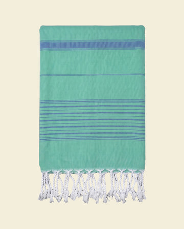 2 kleuren hamamdoek jade/oceaanblauw