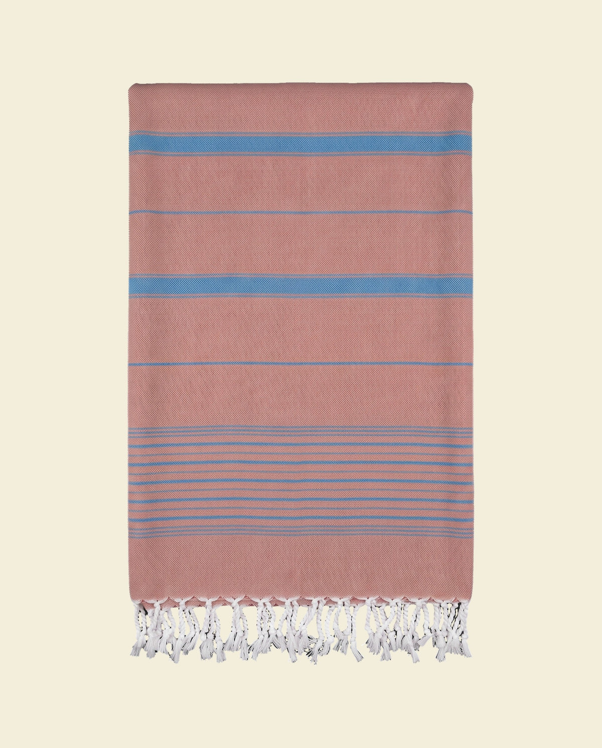 2 kleuren hamamdoek koper/oceaanblauw - op kleur