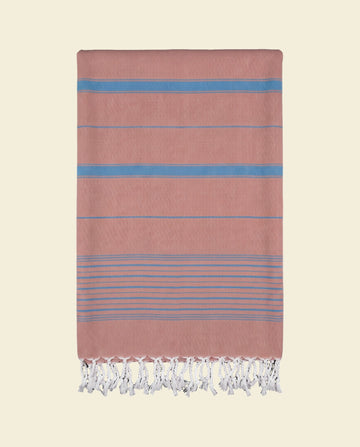 2 kleuren hamamdoek koper/oceaanblauw