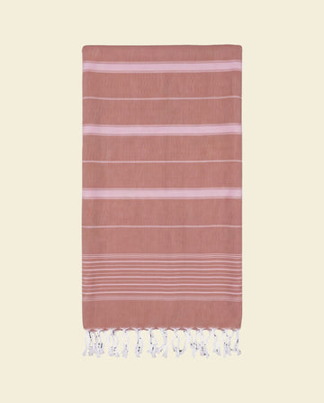 2 kleuren hamamdoek koper/roze