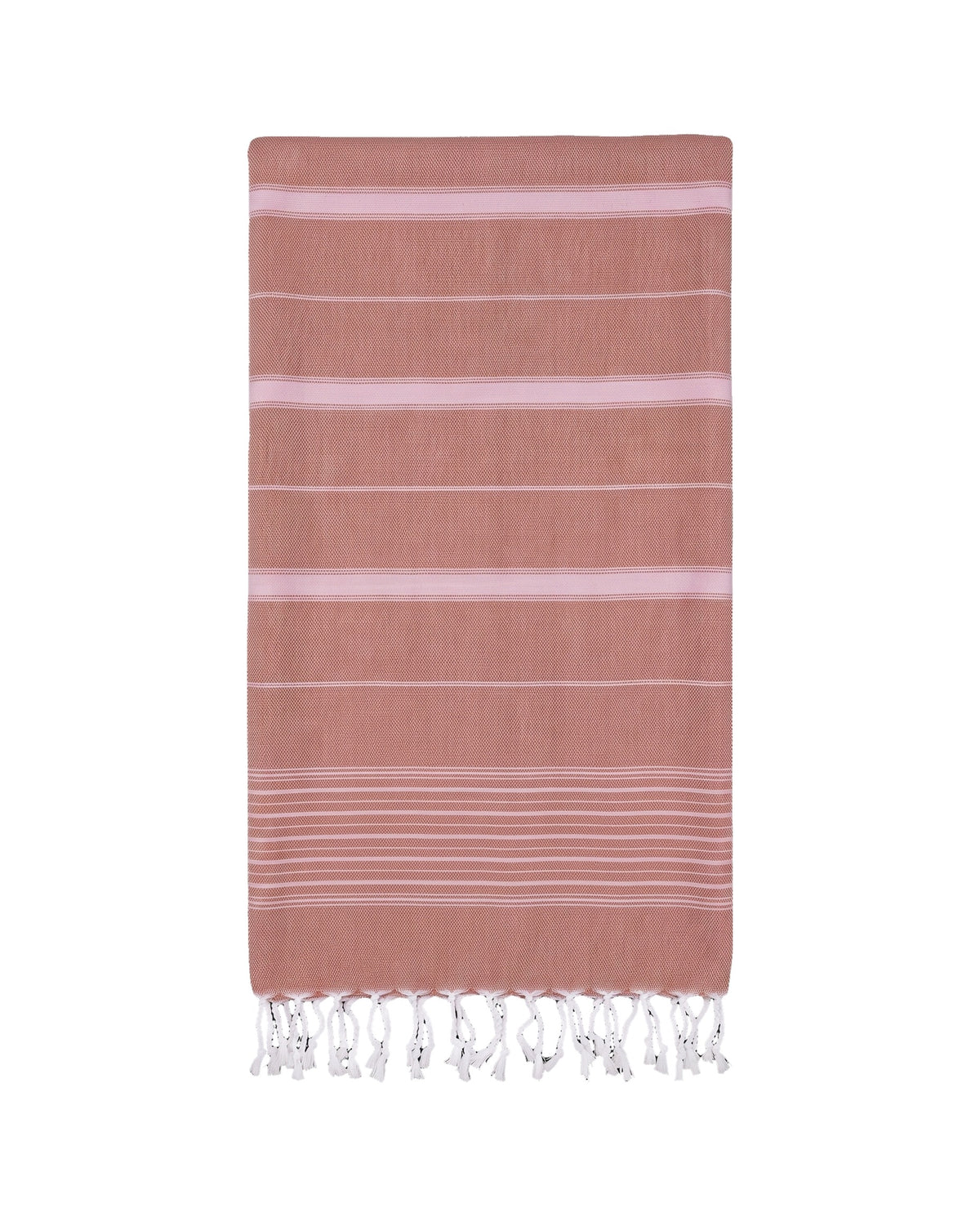 2 kleuren hamamdoek koper/roze - vrijstaand