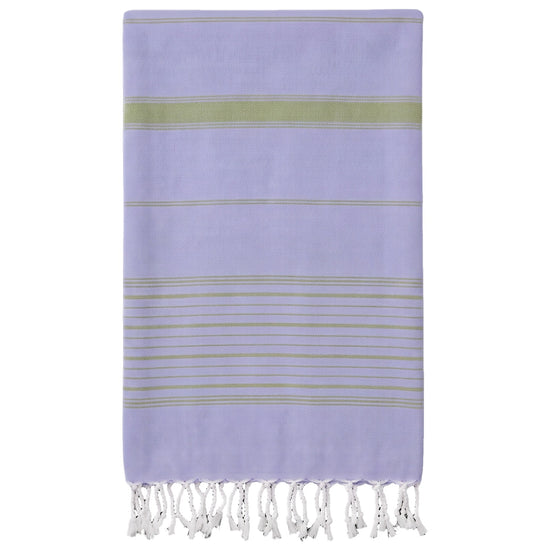 2 kleuren hamamdoek lavendel/mosgroen - vrijstaand