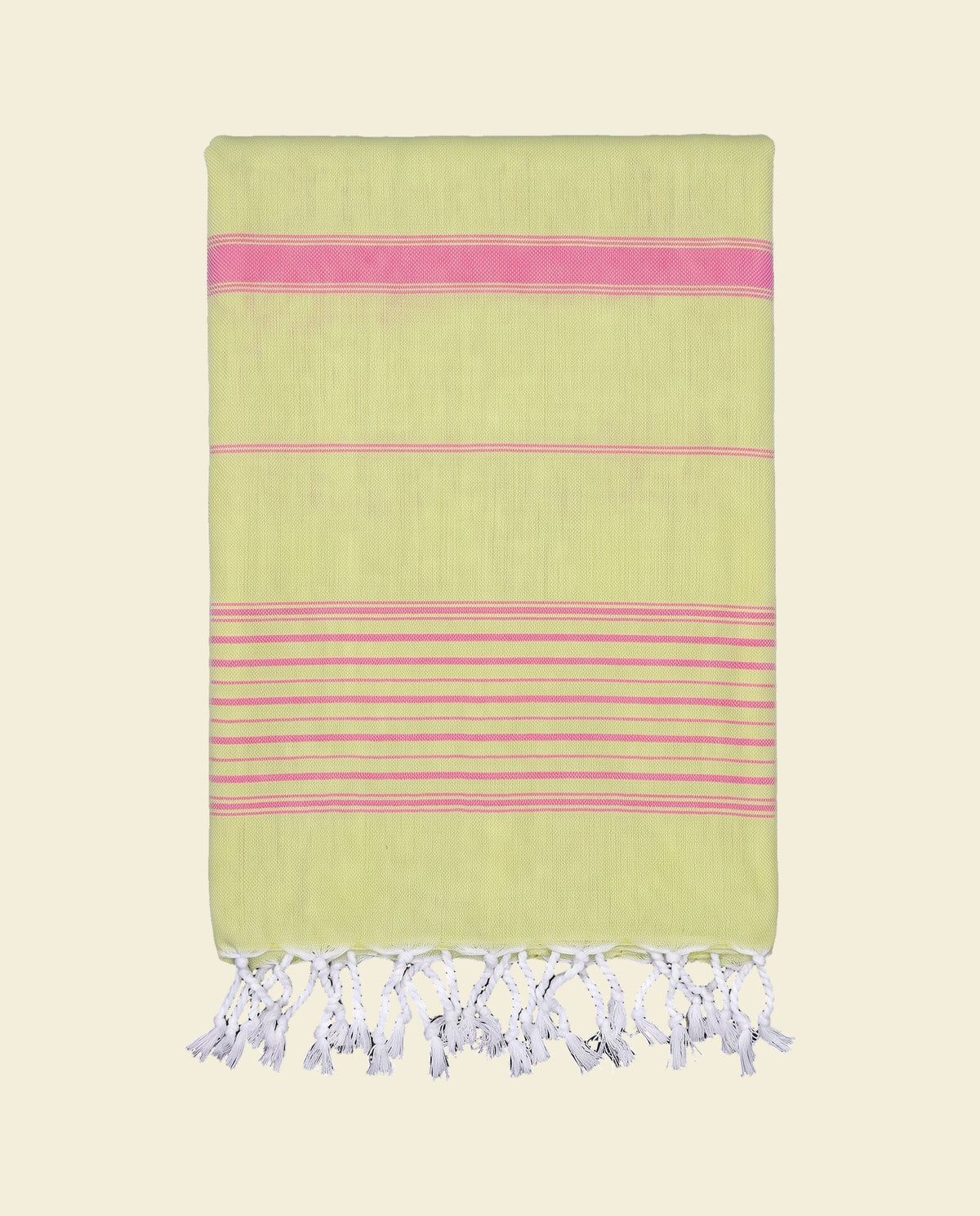 2 kleuren hamamdoek linde/zuurstokroze - op kleur