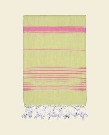 2 kleuren hamamdoek linde/zuurstokroze