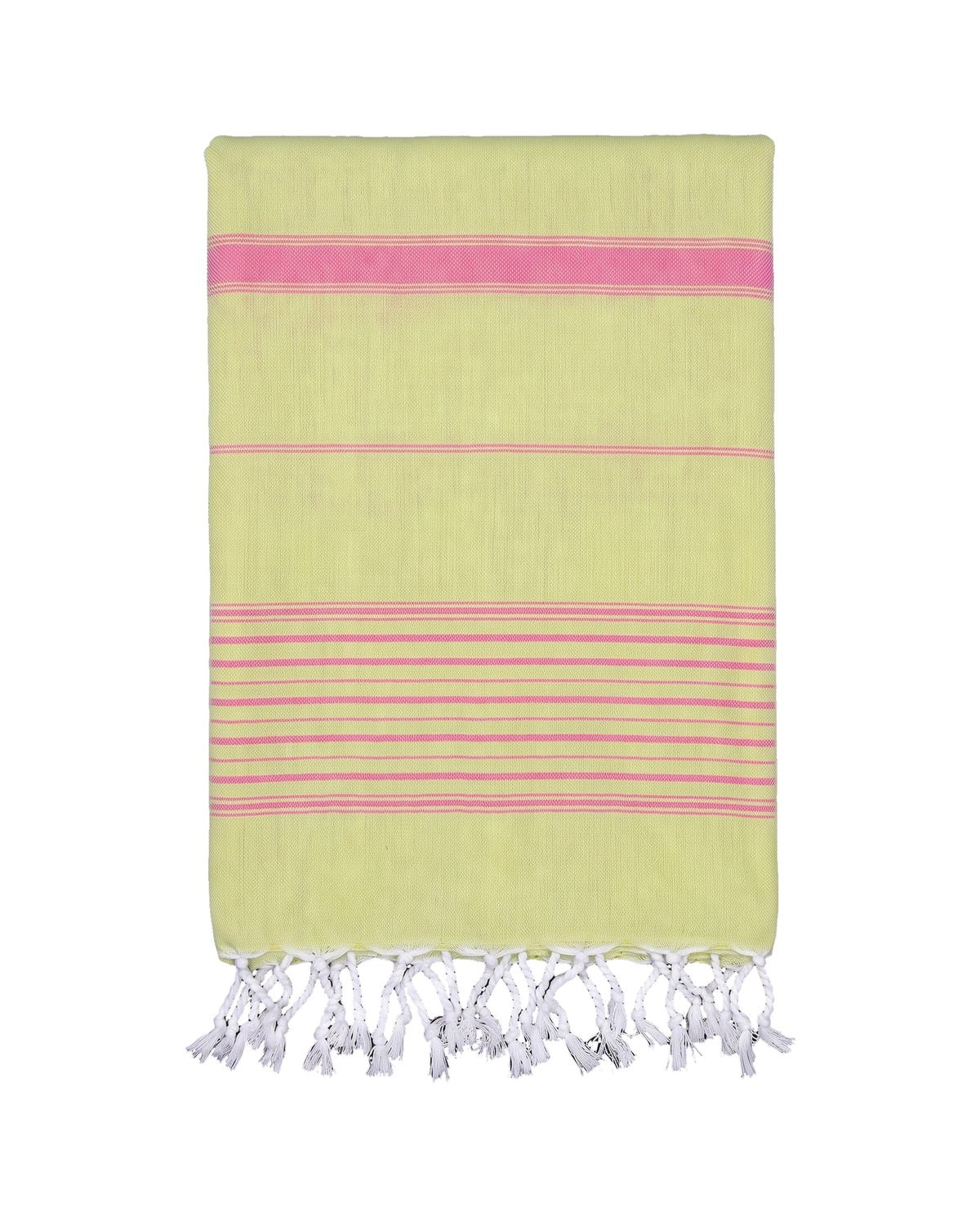 2 kleuren hamamdoek linde/zuurstokroze - vrijstaand