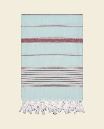 2 kleuren hamamdoek mint/bordeaux