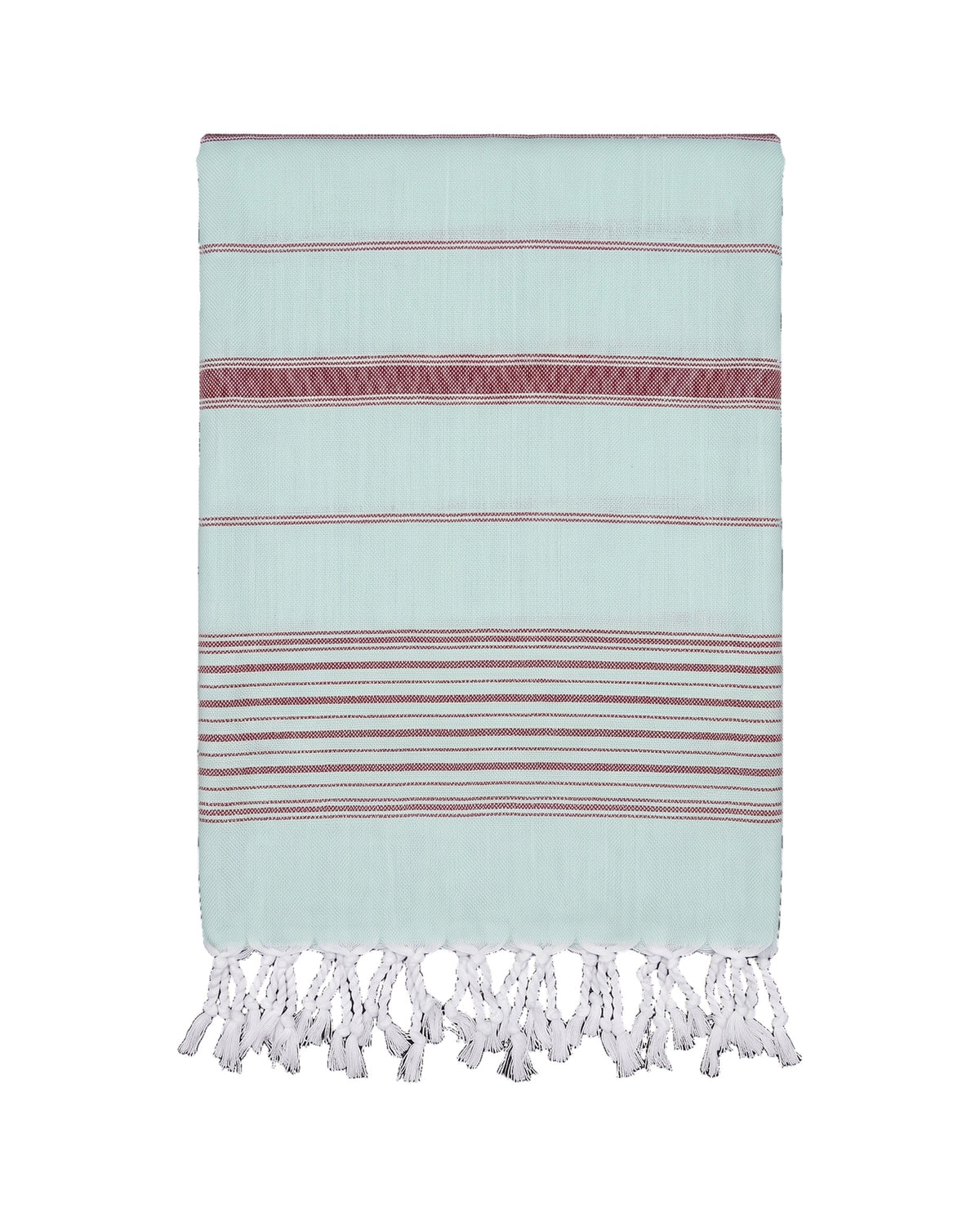 2 kleuren hamamdoek mint/bordeaux - vrijstaand