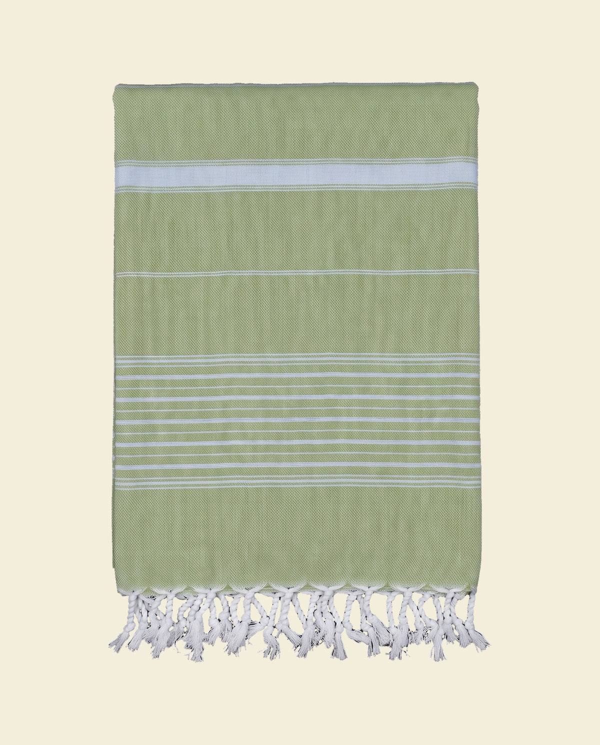 2 kleuren hamamdoek mosgroen/lichtblauw - op kleur