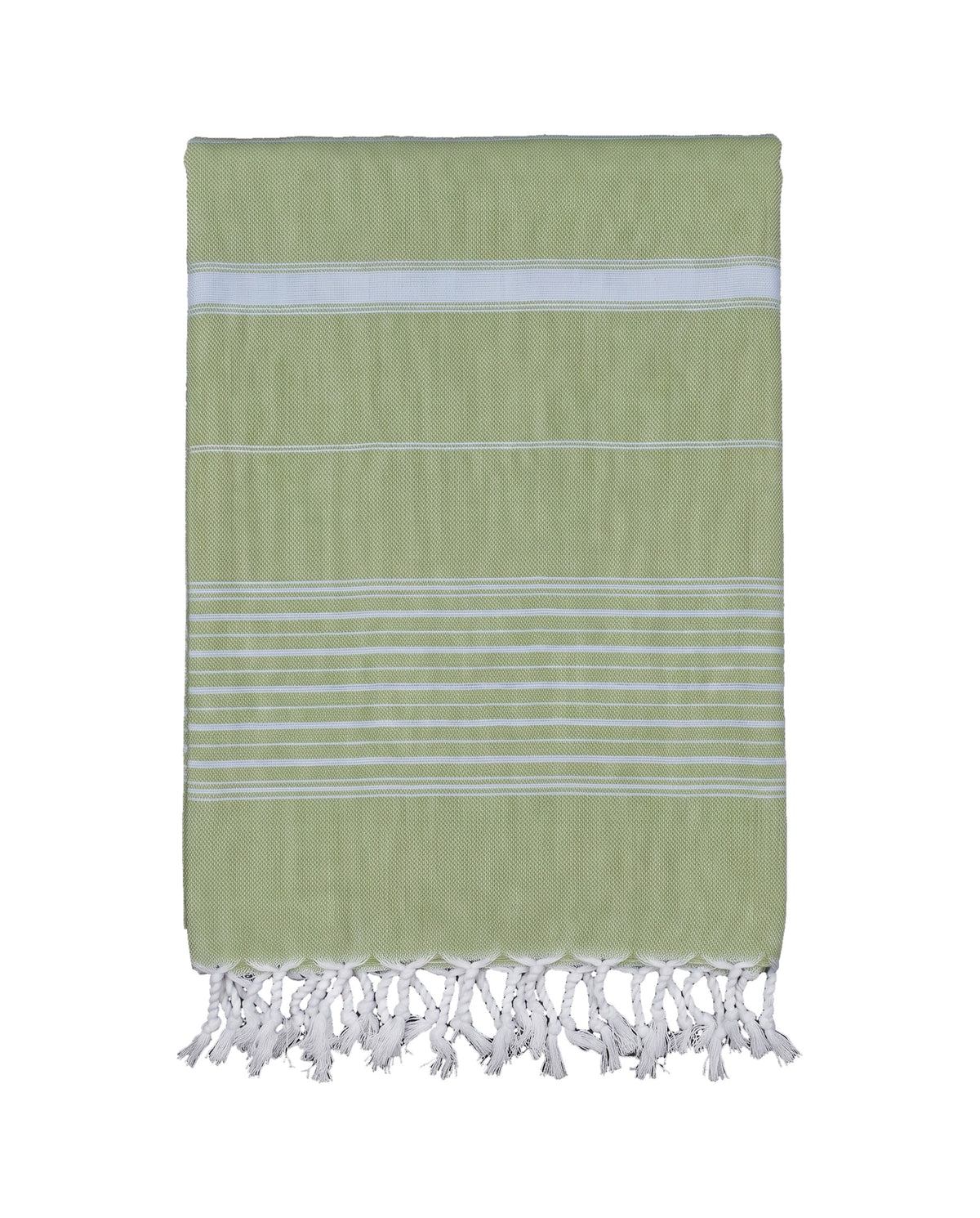 2 kleuren hamamdoek mosgroen/lichtblauw - vrijstaand