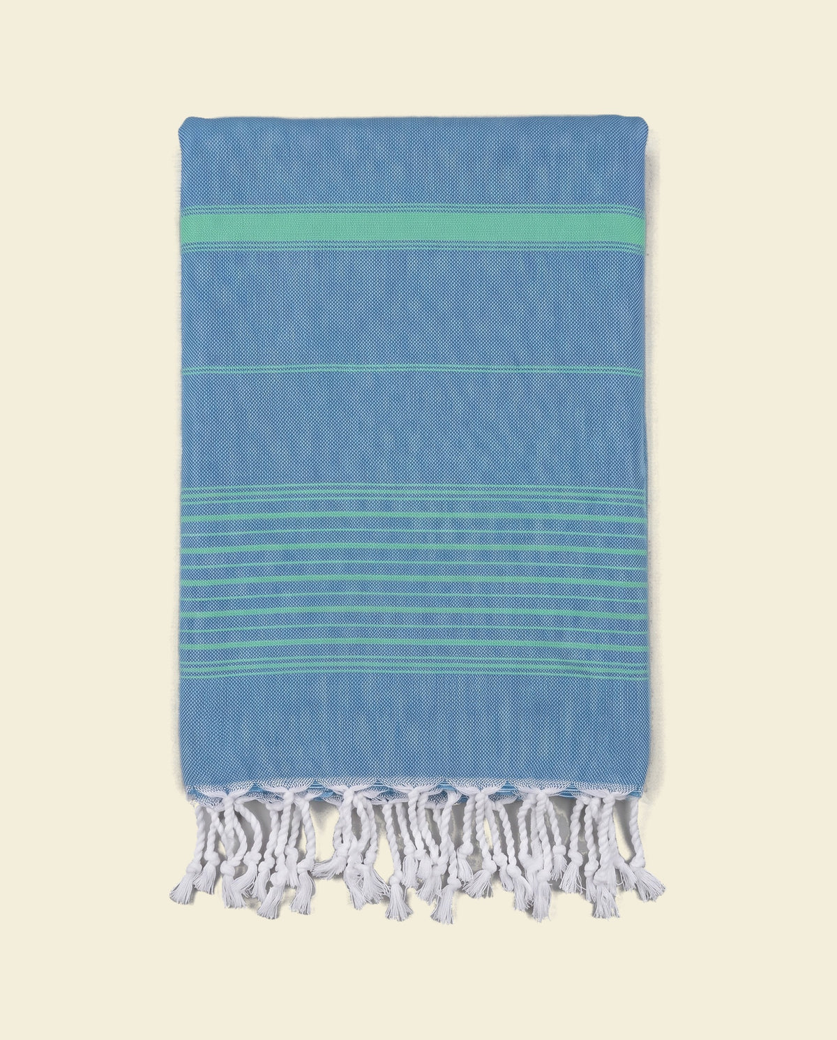 2 kleuren hamamdoek oceaanblauw/jade - op kleur