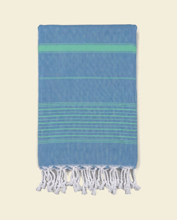 2 kleuren hamamdoek oceaanblauw/jade