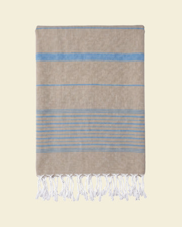 2 kleuren hamamdoek olijfgroen/oceaanblauw