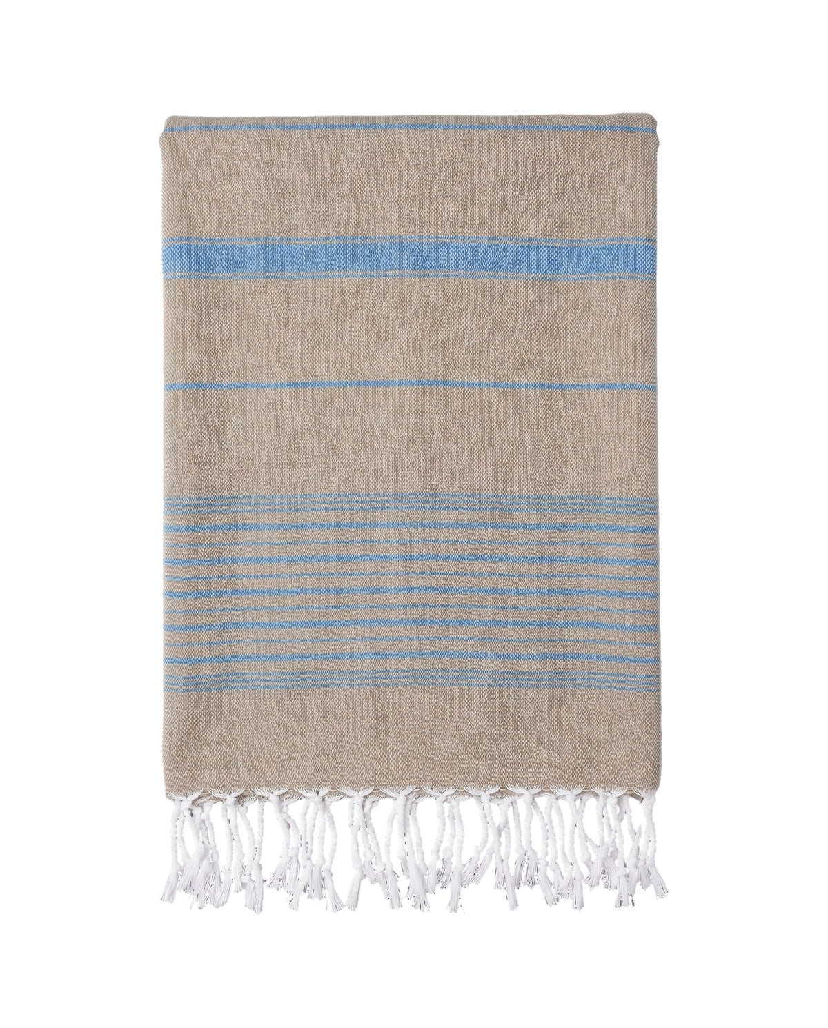 2 kleuren hamamdoek olijfgroen/oceaanblauw - vrijstaand