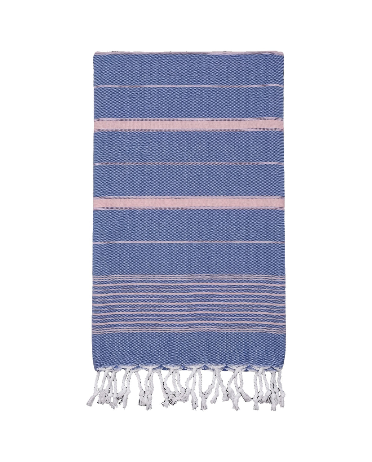 2 kleuren hamamdoek parlementblauw/poederroze - vrijstaand