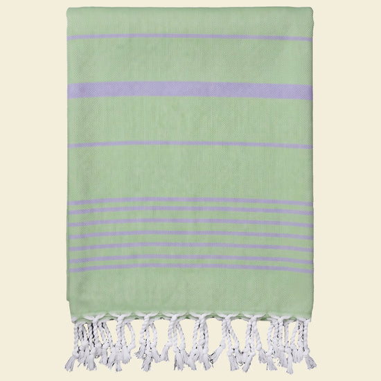 2 kleuren hamamdoek pistache/lavendel - op kleur