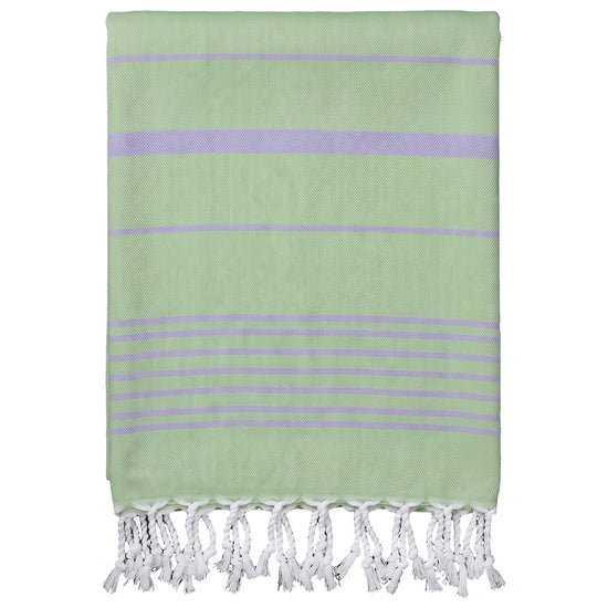 2 kleuren hamamdoek pistache/lavendel - vrijstaand